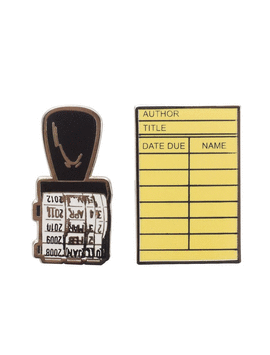 LIBRARY CARD AND STAMP PINS-1001