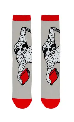 BOOK SLOTH UNISEX SOCKS SMALL
