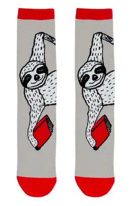 BOOK SLOTH UNISEX SOCKS LARGE
