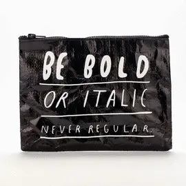 BOLD ITALIC ZIPPER POUCH