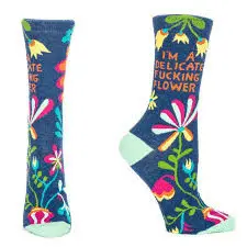 DELICATE FUCKING FLOWER CREW SOCKS