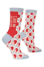 I LOVE EASY CHALLENGE CREW SOCKS