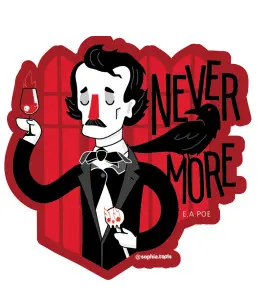 STICKER FRASE FILOSÓFICA EDGAR ALLAN POE - NEVERMORE...