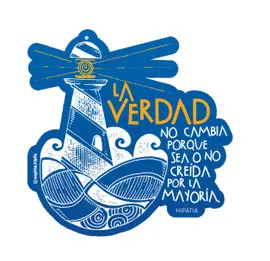 STICKER FRASE FILOSÓFICA HIPATIA - LA VERDAD NO CAMBIA...