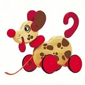 BROWNY THE DOG WOODEN PULL TOY