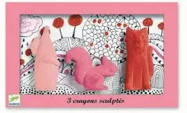 SCULPTURED CRAYONS MOUSE SQUIRREL CAT (DJ08867)