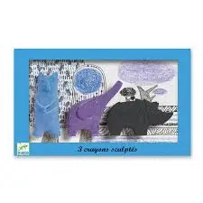SCULPTURED CRAYONS BEAR ELEPHANT RHINOCEROS (DJ08869)