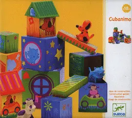 DJECO  CUBANIMO 17PIECE NESTING BLOCK SET WITH ANIMAL FRIENDS