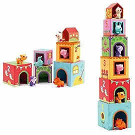DJECO STACKABLE CUBES TOPANIFARM (12 PC)