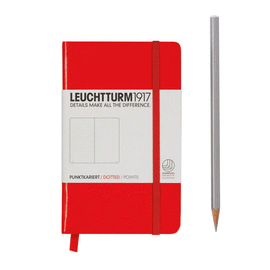 A6 NOTEBOOK RED POCKET DOTTED - HARDCOVER