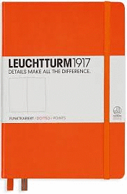 NOTEBOOK MEDIUM (A5) HARDCOVER, 249 NUMBERED PAGES, DOTTED, ORANGE