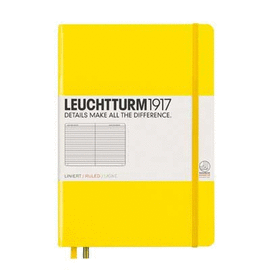 NOTEBOOK MEDIUM (A5) HARDCOVER, 249 NUMBERED PAGES, RULED, LEMON