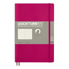 NOTEBOOK PAPERBACK (B6+) RULED, SOFTCOVER, 123 NUMBERED PAGES, BERRY