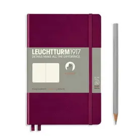 NOTEBOOK PAPERBACK (B6+) DOTTED, SOFTCOVER, 123 NUMBERED PAES, PORT RED