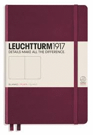 NOTEBOOK MEDIUM (A5), PLAINHARDCOVER 251 NUMBERED PAGES, PORT RED