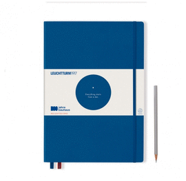 NOTEBOOK MASTER (A4+) HARDCOVER, 233 NUMBERED PAGES, ROYAL BLUE, DOTTED, BAUHAUS 100