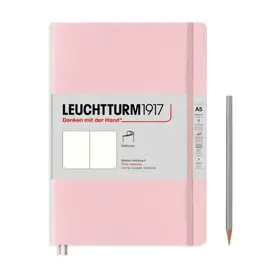 NOTEBOOK MEDIUM (A5) PLAIN, SOFTCOVER, 123 NUMBERED PAGES, MUTED COLOURS  POWDER