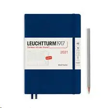 NAVY, WEEK PLANNER MEDIUM (A5) 2021  WITH EXTRA BOOKLET, ENGLISH