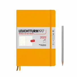 LEUCHTTURM 2022 WEEKLY PLANNER & NOTEBOOK SOFTCOVER MEDIUM (A5), RISING SUN