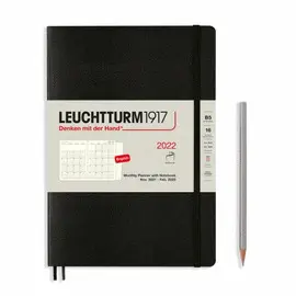 LEUCHTTURM 2022 MONTHLY PLANNER & NOTEBOOK COMPOSITION (B5)WITH EXTRA BOOKLET, BLACK