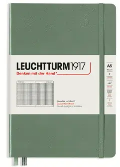 MEDIUM NOTEBOOK, SQUARED, OLIVE