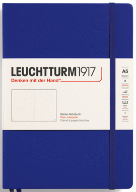 LEUCHTTURM 1917 NOTEBOOK A5 INK PLAIN HARD COVER