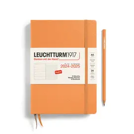 APRICOT, WEEKLY PLANNER & NOTEBOOK MEDIUM (A5), 18 MONTHS, 2025 - LEUCHTTURM