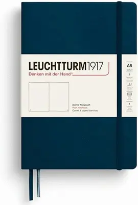 LEUCHTTURM NOTEBOOK HARDCOVER DEEP SEA, MEDIUM (A5), 251 P.,PLAIN