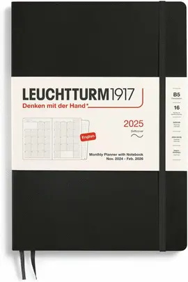 LEUCHTTURM BLACK, WEEKLY PLANNER & NOTEBOOK COMPOSITION (B5) 2026, ENGLISH
