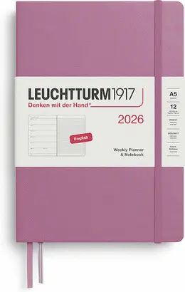 LEUCHTTURM DUSTY ROSE, WEEKLY PLANNER & NOTEBOOK COMPOSITION (B5) 2026, ENGLISH