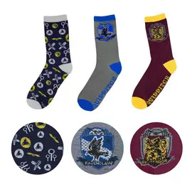 GOLDEN SNITCH SOCKS (SET OF 3) - DELUXE EDITION - UNISIZE- GOLDEN SNITCH