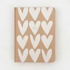 HRD101 KRAFT HEARTS HARDBACK NOTEBOOK