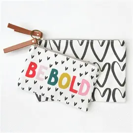 BE BOLD CANVAS POUCH DUO