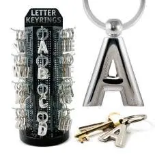 SOLID METAL LETTER KEYRINGS - LETTER D