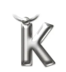 SOLID METAL LETTER KEYRINGS - LETTER K
