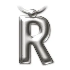 SOLID METAL LETTER KEYRINGS - LETTER R