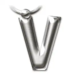 SOLID METAL LETTER KEYRINGS - LETTER V