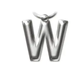 SOLID METAL LETTER KEYRINGS - LETTER W