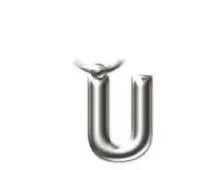 SOLID METAL LETTER KEYRINGS - LETTER U