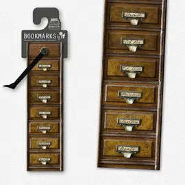 ACADEMIA BOOKMARKS VINTAGE DRAWERS - MARCAPÁGINAS FICHERO DE BIBLIOTECA