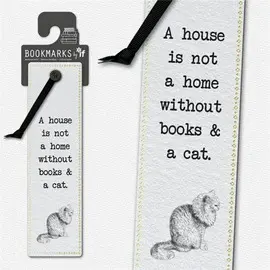 LITERARY BOOKMARKS BOOKS & A CAT- MARCAPÁGINAS LIBROS Y GATO