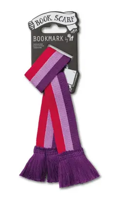 BOOK SCARF BOOKMARK - PINK & PURPLE