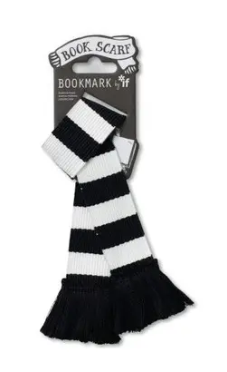 BOOK SCARF BOOKMARK - BLACK & WHITE
