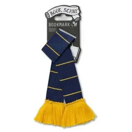 BOOK SCARF BOOKMARK - NAVY & YELLOW