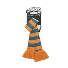 BOOK SCARF BOOKMARK - TEAL & ORANGE