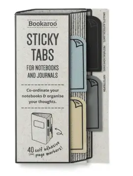 BOOKAROO STICKY TABS MONO - MARCAPÁGINAS ADHESIVOS GRIS