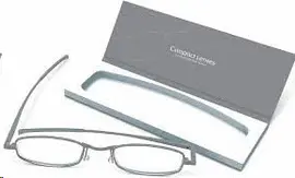 COMPACT LENSES FLAT-FOLDING READING GLASSES + 2.0 ANTEOJOS GRISES