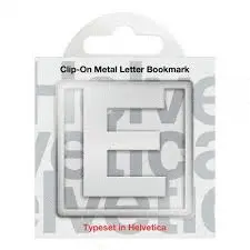 E CLIP-ON METAL LETTER BOOKMARK