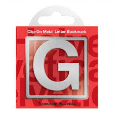 G CLIP-ON METAL LETTER BOOKMARK