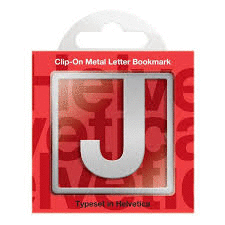 J CLIP-ON METAL LETTER BOOKMARK